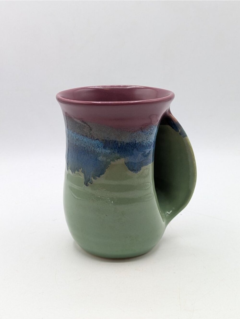 Neher Pottery Clay in Motion Right Hand Warmer Mug Hand Crafted Signed
